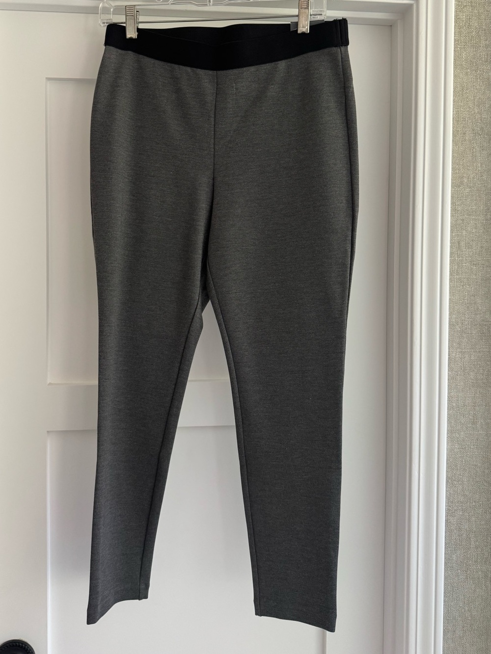 NWT Talbots Gray Ponte Knit Pull-On Soho Ankle Pants, size 10P